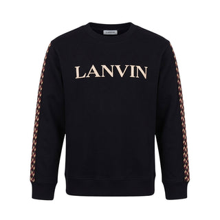 Lanvin Felpa Girocollo Nera Con Logo N30401/09B Per Bambini
