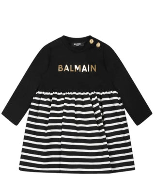 Balmain Vestina nera in jersey da neonata BT1090-J0035