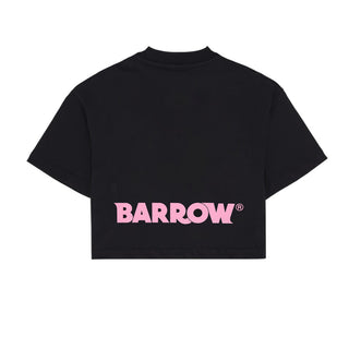 Barrow T-shirt Cropped Nera Con Smile E Logo S6BKJGTH099-110