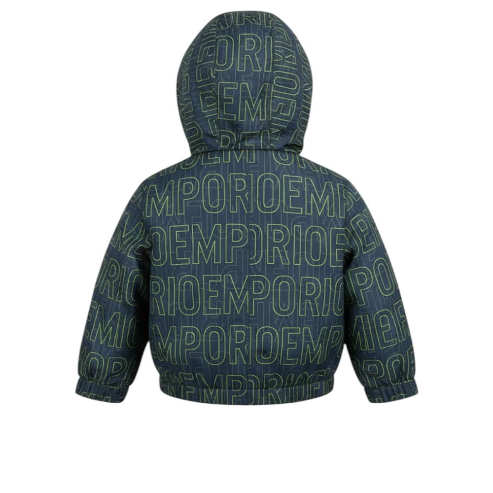 Armani Monogram Jacket 3HHB98-1NDZZ With Hood For Baby