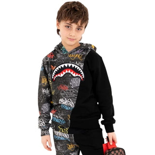 SPRAYGROUND Felpa Nera Con Cappuccio SPY1544G Per Bambino