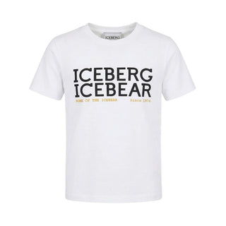 Iceberg T-shirt Bianca A Maniche Corte TSICE7310J-V2 Per Bambino