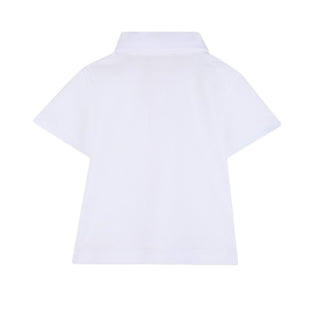 Givenchy Polo Bianca In Piqué Per Neonato H31204/10P