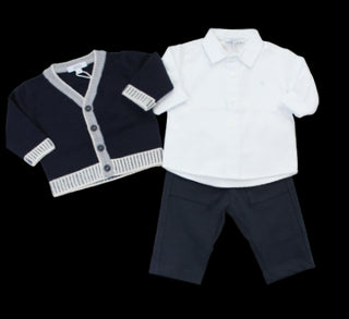 Aletta 3-teiliges Set, Hemd, Strickjacke, Hose mrv333935 für Neugeborene