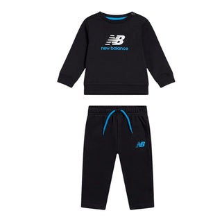 New Balance Tuta Nera In Cotone Con Logo YS62V7FB-BK012 Per Neonato