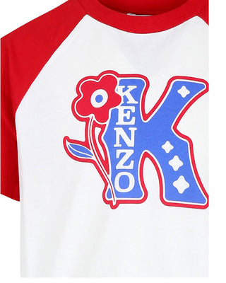 Kenzo T-shirt avorio in jersey da bambina K60757
