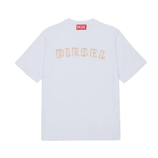 Diesel T-shirt Bianca In Jersey Con Logo J02992-KYA1Y-K100 Per Bambini