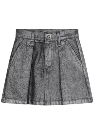 Dkny Gonna a pieghe in denim metallizzato D60227