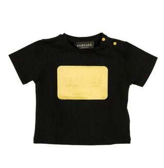 Versace T-Shirt mit Rundhalsausschnitt und Logo vorne YB000208