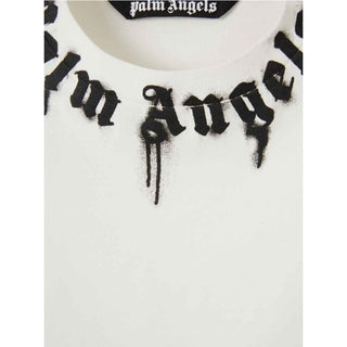 Palm Angels T-shirt bianca in jersey con logo PMAA109F25JER0090310