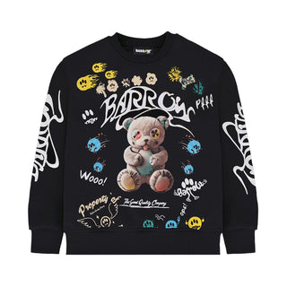 Barrow Felpa Girocollo Nera Con Teddy S6BKJUSW078-110