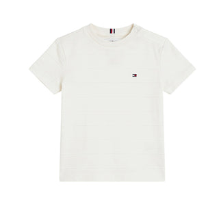Tommy Hilfiger T-shirt Avorio Con Righe Jacquard KB0KB10644-Z00 Per Neonato