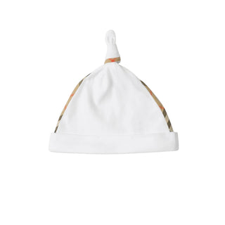 Burberry Tutina Bianca In Cotone Con Cappellino E Bavaglino 8119819 Per Neonati