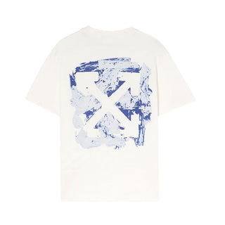 Off-White T-shirt bianca in jersey a maniche corte con logo OBAA002F25JER0070145