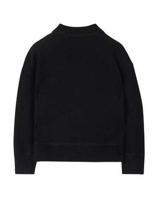 Burberry Cardigan nero in lana con etichetta Check 8100541