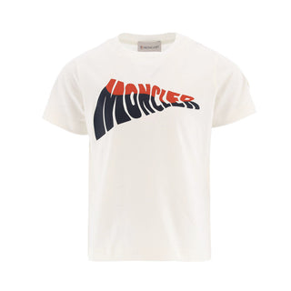 Moncler T-shirt Avorio A Maniche Corte Con Logo K19548C00031-034