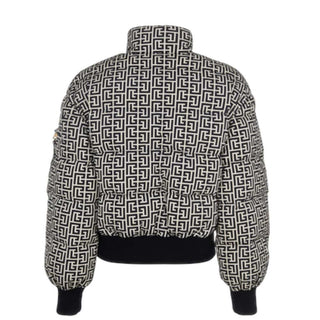 Balmain Giubbino nero con logo all-over 6R2C80