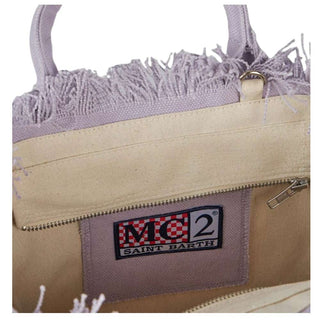 Mc2 Saint Barth Borsa Colette In Canvas Lilla Con Logo COL0001/02562L