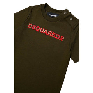 Dsquared2 T-shirt Verde Con Logo DQ3509-D0AJ1-DQ558 Per Neonato