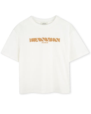 Lanvin T-shirt bianca in jersey con logo N30288