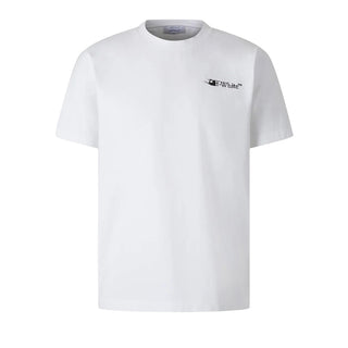 Off-White T-shirt bianca in jersey a maniche corte con stampa OMAA027F25JER0070110