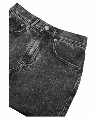 Maison Margiela Gonna in denim nera effetto vintage M60864-MM06D