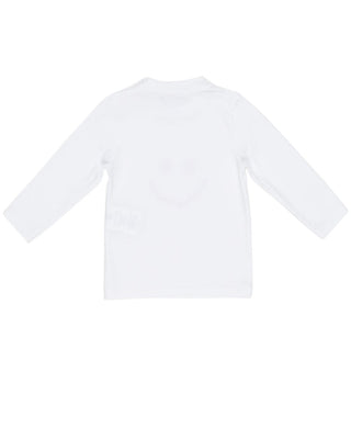 Manuel Ritz T-shirt bianca a maniche lunghe MR2807B