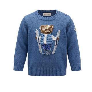 Moncler Maglia In Lana Con Orsetto Per Neonato K29519C00007