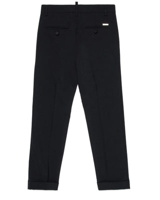 Dsquared2 Pantaloni chino neri in fresco di lana DQ2276 D0A8A