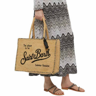 Mc2 Saint Barth Borsa Vanity In Raffia Con Logo Ricamato VANI013/09045L