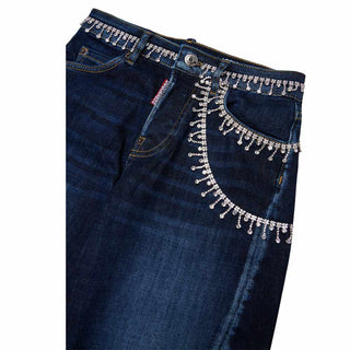 Dsquared2 Jeans Loose Fit Con Strass DQ3442-D0AHY-DQ01 Per Bambina