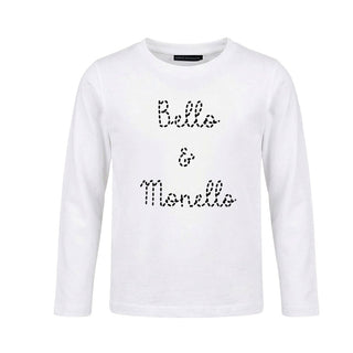 Daniele Alessandrini T-shirt Bianca A Maniche Lunghe 1291M00203-BJ Per Bambino