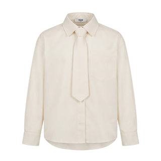 MSGM Camicia Avorio Con Cravatta F6MSJGSI114/013 Per Bambina