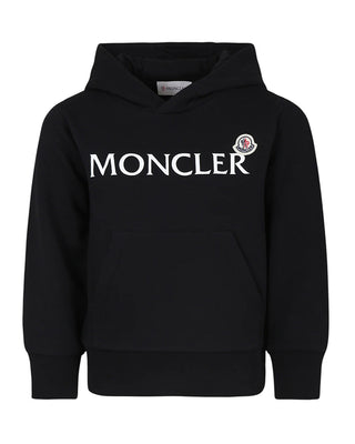 Moncler Felpa nera con cappuccio e logo K29548G00017