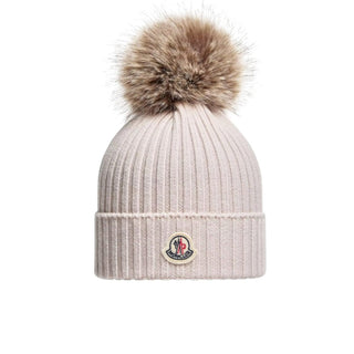 Moncler Cappello in lana a coste con pompon L19543B00007/037