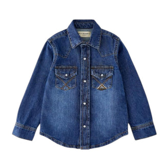 Roy Roger's Camicia In Denim Blu Da Bambino RG129-7014