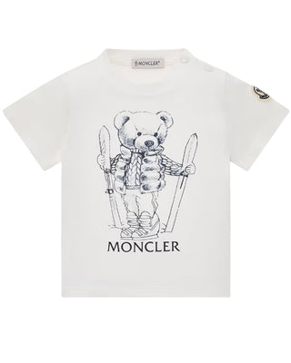 Moncler T-shirt bianca in jersey con stampa K29518C00008