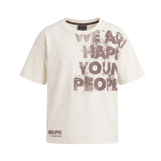 WAYPE T-shirt Avorio Con Stampa TSW23 Per Bambino