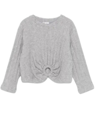 Lù:Lù Maglia cropped a coste da bambina LL3169