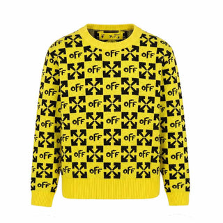 Off-White Maglia Girocollo OBHA001S22KNI002181 Gialla Per Bambini