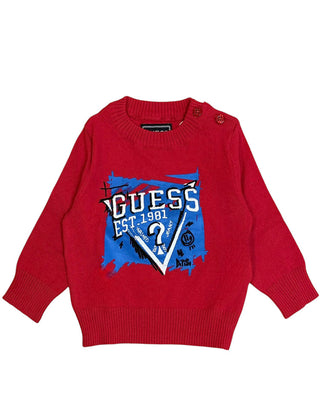Guess Maglia girocollo in misto cotone con logo N4YR03Z2VV0