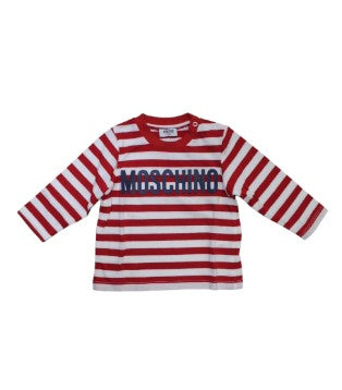 Moschino T-Shirt mit Rundhalsausschnitt und Logo vorne MZM01L