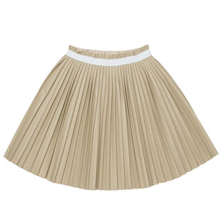 MM6 Maison Margiela Gonna Plissettata Beige In Similpelle M60999-MM07F-M6709