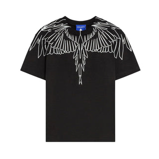 Marcelo Burlon T-shirt in jersey nera con stampa ali F5CMJGTH102