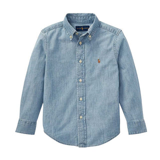 Polo Ralph Lauren Camicia In Chambray Di Cotone 322703283001 Per Bambino