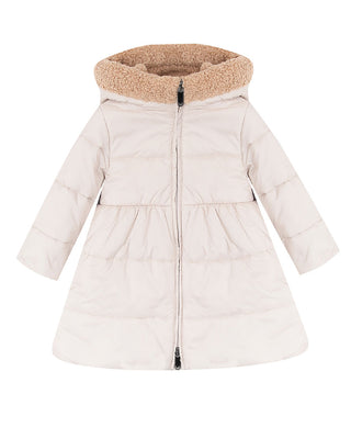 Il Gufo Giubbino beige lungo da neonata con cappuccio A22GP310N0068