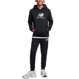 New Balance Tuta Nera In Cotone LAKB0322-BM078 Per Bambino