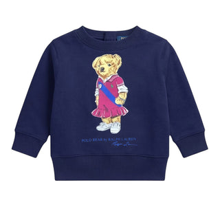 Polo Ralph Lauren Felpa Blu Con Orsetto Per Neonata 310837228001