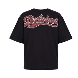 Disclaimer T-shirt Oversize Nera Con Stampa 26IDK59127N Per Bambino