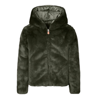 Save the Duck Giubbino verde reversibile con cappuccio da bambina J33540G